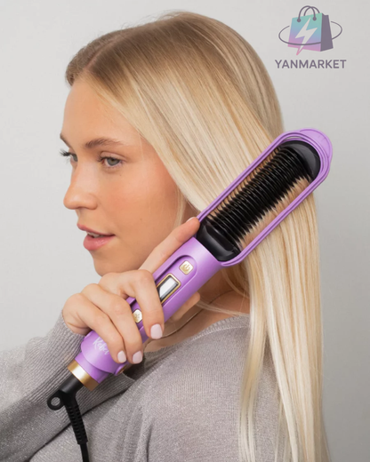Cepillo Alisador de Pelo Eléctrico Portátil de Cerámica