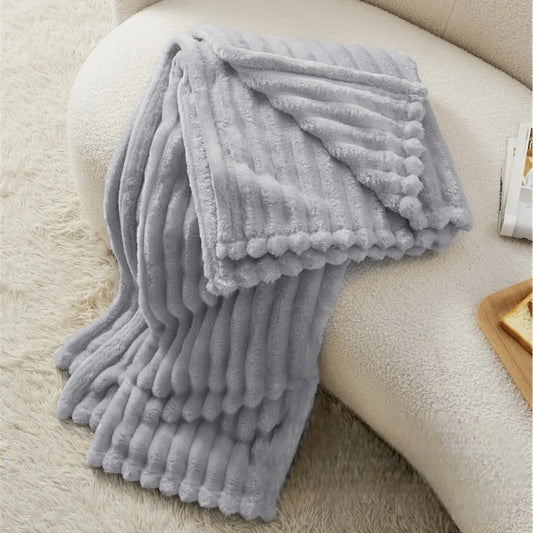 Cobija piel de conejo textura acanalada