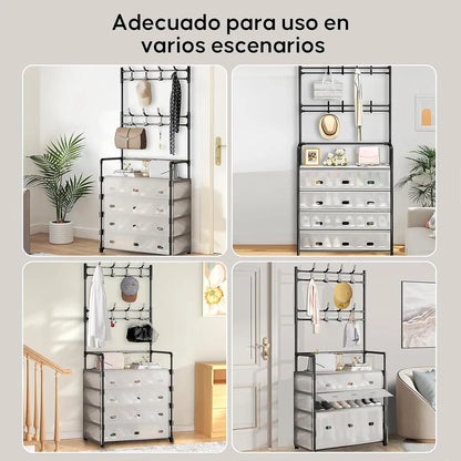 Zapatero Perchero Multifuncional De Lujo